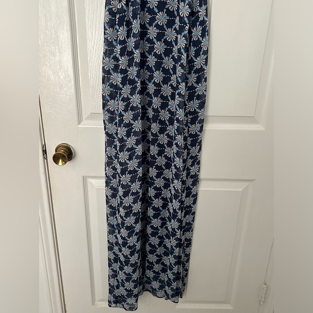 Donna Morgan Navy and White Floral Maxi Dress - Picture 5 of 9